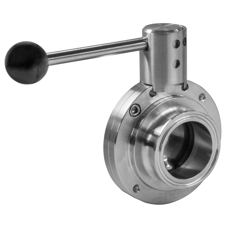 STEEL & OBRIEN 1-1/2" Butterfly Valve, Pull Handle/Clamp Ends, 316-Epdm BFVPC-1.5-316-EPDM